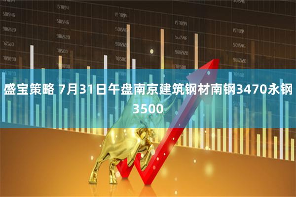 盛宝策略 7月31日午盘南京建筑钢材南钢3470永钢3500